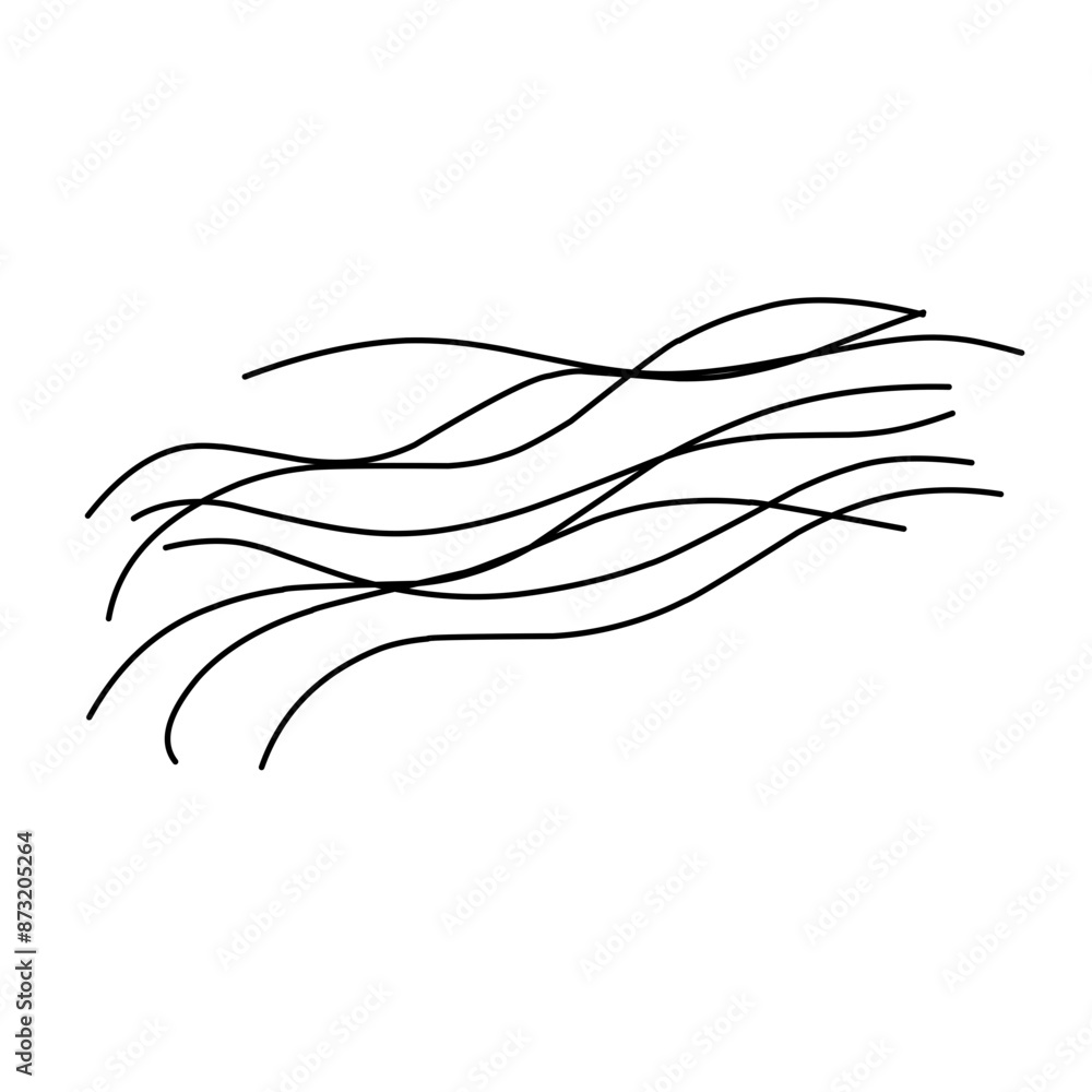 Hand drawn abstract wave lines. Vector ilustration Hand drawn abstract wave lines. Vector ilustration