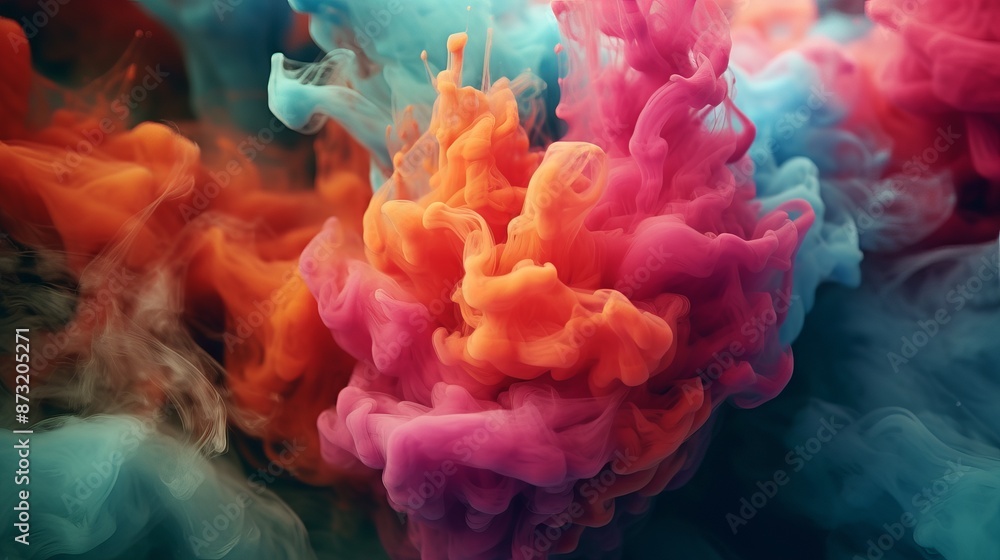 Fototapeta premium A mesmerizing sight as a variety of vibrant colors of smoke rise from the water, creating a stunning visual display