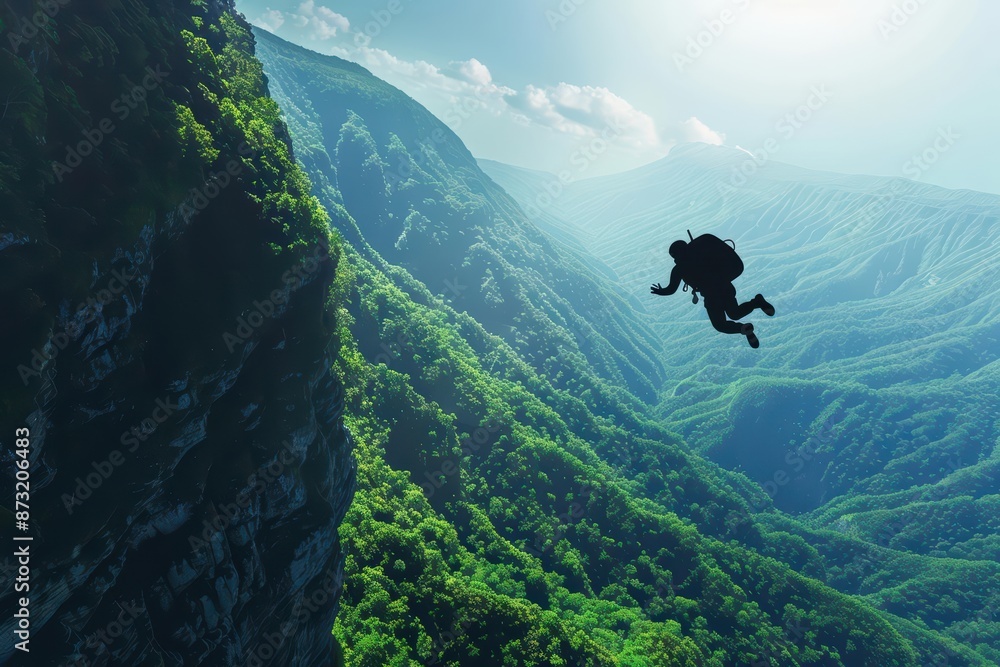 Obraz premium A hightech vacation package includes elemental adventures like surfing enchanted waves
