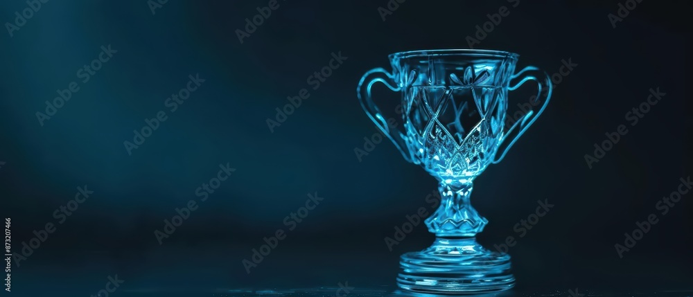 An advanced corporate competition celebrates the winning team with a crystalline trophy that emits auras of inspiration and creativity An advanced corporate competition celebrates the winning team with a crystalline trophy that emits auras of inspiration and creativity