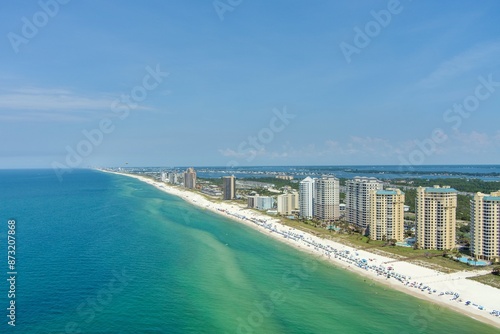 Aerial view of the beach at Perdido Key photo