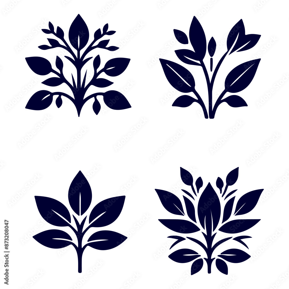 Creative Botanical set with flowers Design Creative Botanical set with flowers Design