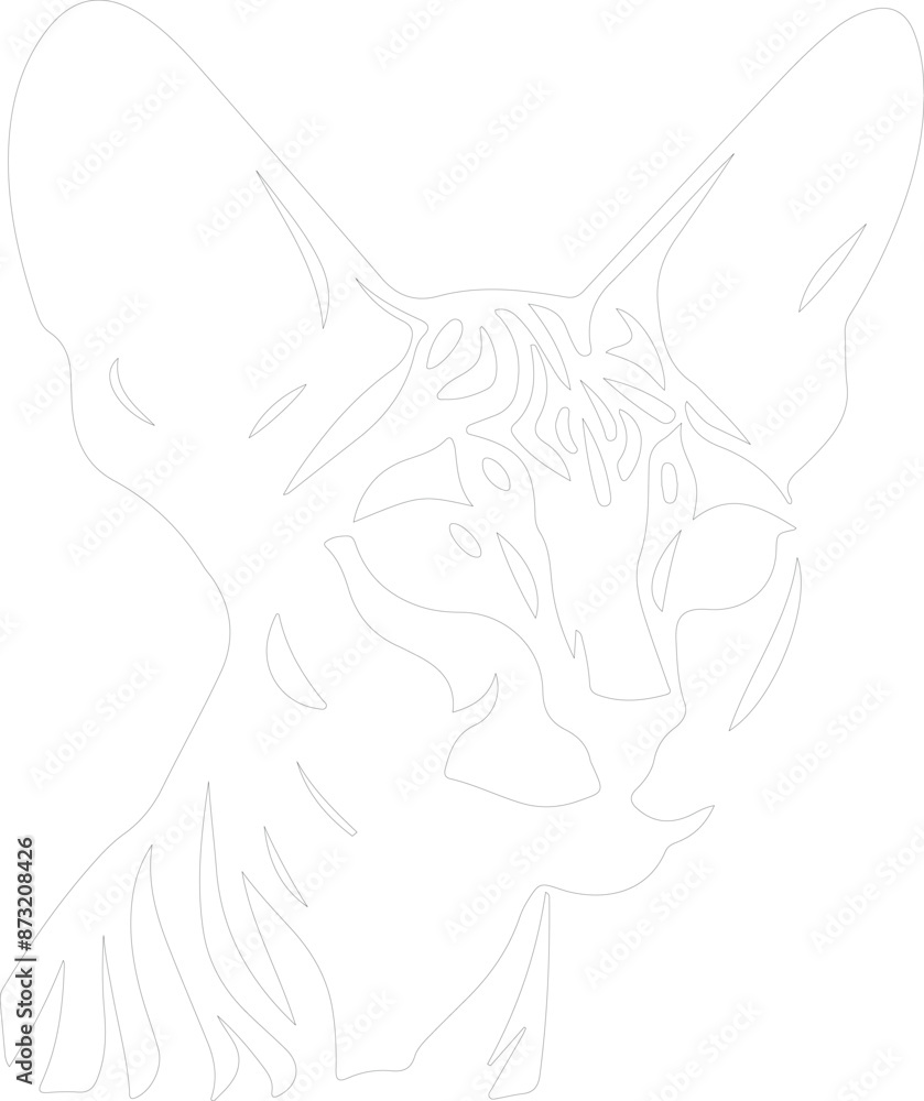Donskoy Don Sphynx Cat outline Donskoy Don Sphynx Cat outline