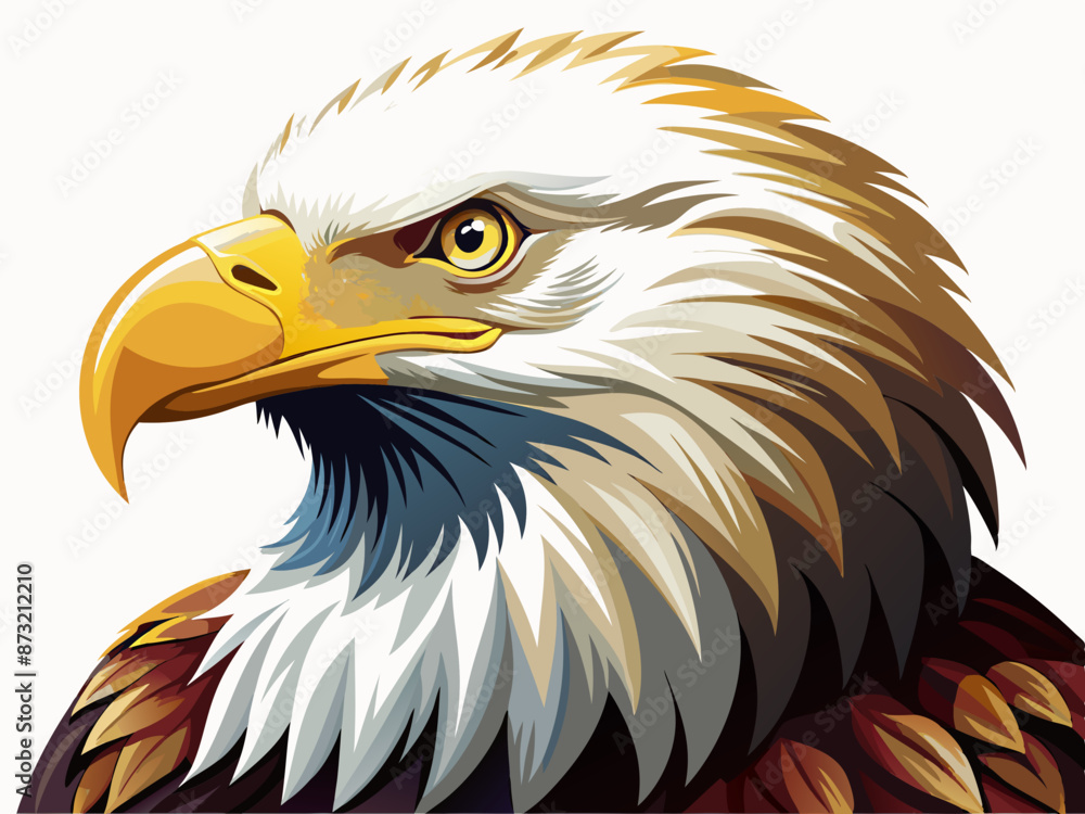 The bald eagle is a majestic bird of prey and a national symbol of the United States isolated on a white background The bald eagle is a majestic bird of prey and a national symbol of the United States isolated on a white background