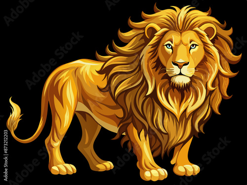 Beautiful animal lion isolated on a black background