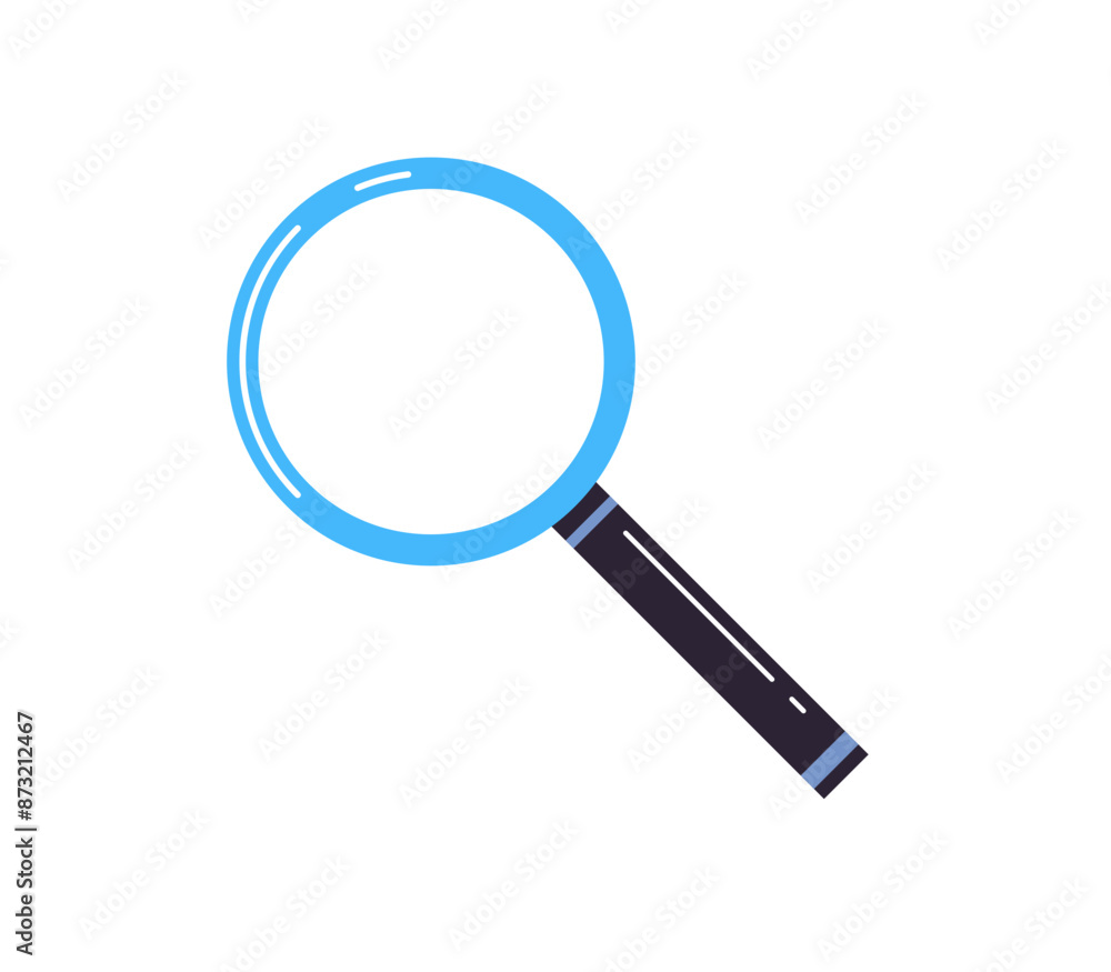 Magnifying glass and search flat vector illustration.
Magnifying glass and search flat vector illustration.