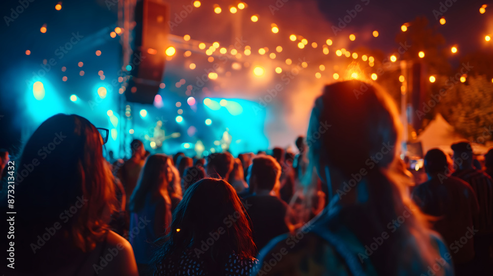 Concert Crowd Enjoying Live Music Performance at Night Concert Crowd Enjoying Live Music Performance at Night