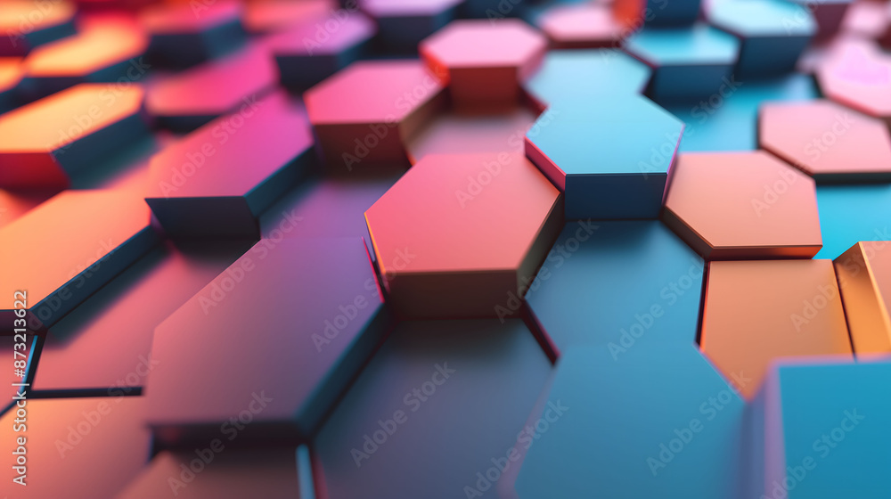 Vibrant Hexagonal Patterns with Soft Gradient Colors Vibrant Hexagonal Patterns with Soft Gradient Colors