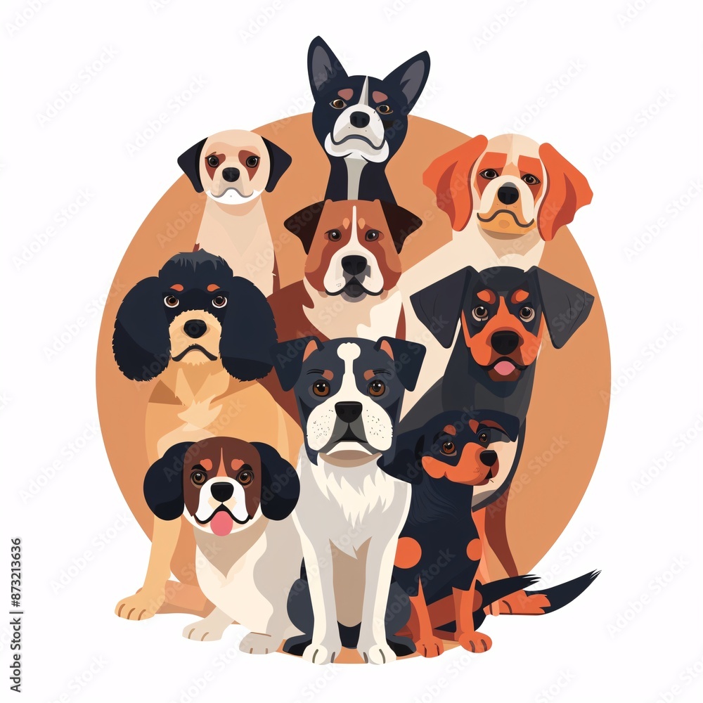 A simple vector icon illustration of dog isolated white background A simple vector icon illustration of dog isolated white background