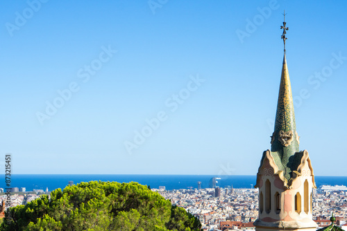 Scenic aerial view of Barcelona's vibrant cityscape