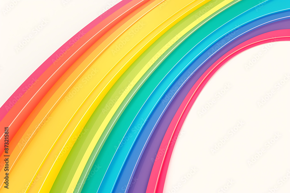 Cartoon rainbow rendered on a white background, featuring bright and vibrant colors in a smooth, arched shape, perfect for cheerful and playful designs. Cartoon rainbow rendered on a white background, featuring bright and vibrant colors in a smooth, arched shape, perfect for cheerful and playful designs.