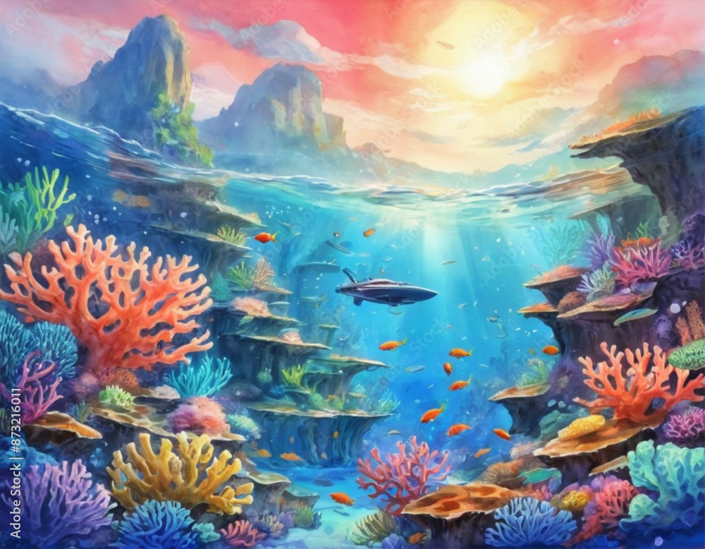 Coral Reef's landscape anime style Coral Reef's landscape anime style