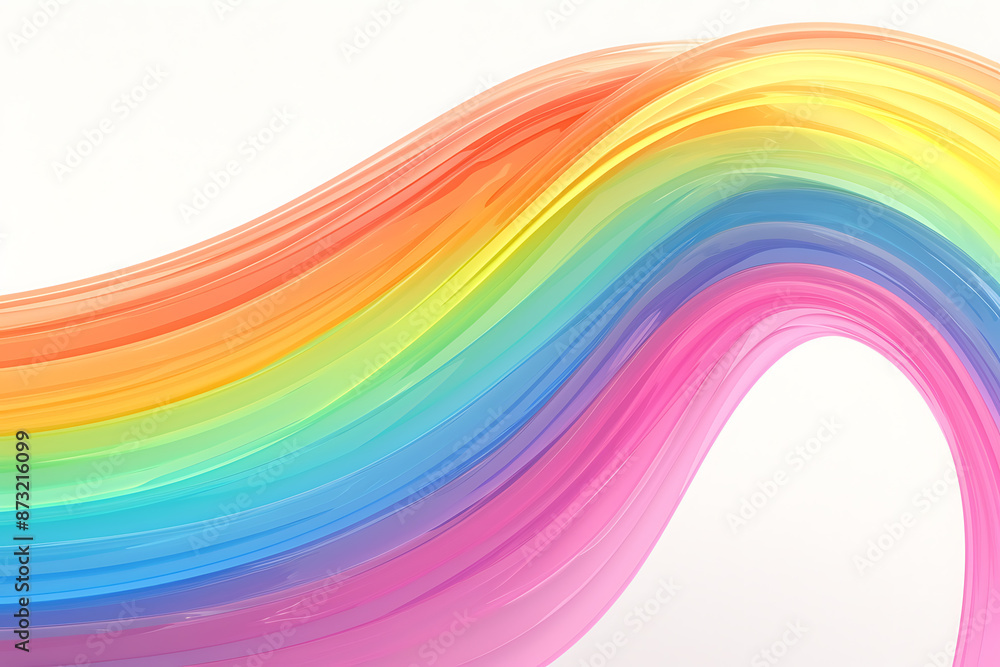 Cartoon rainbow rendered on a white background, featuring bright and vibrant colors in a smooth, arched shape, perfect for cheerful and playful designs. Cartoon rainbow rendered on a white background, featuring bright and vibrant colors in a smooth, arched shape, perfect for cheerful and playful designs.