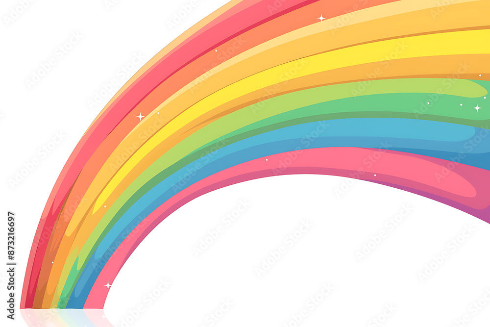 Cartoon rainbow rendered on a white background, featuring bright and vibrant colors in a smooth, arched shape, perfect for cheerful and playful designs. Cartoon rainbow rendered on a white background, featuring bright and vibrant colors in a smooth, arched shape, perfect for cheerful and playful designs.