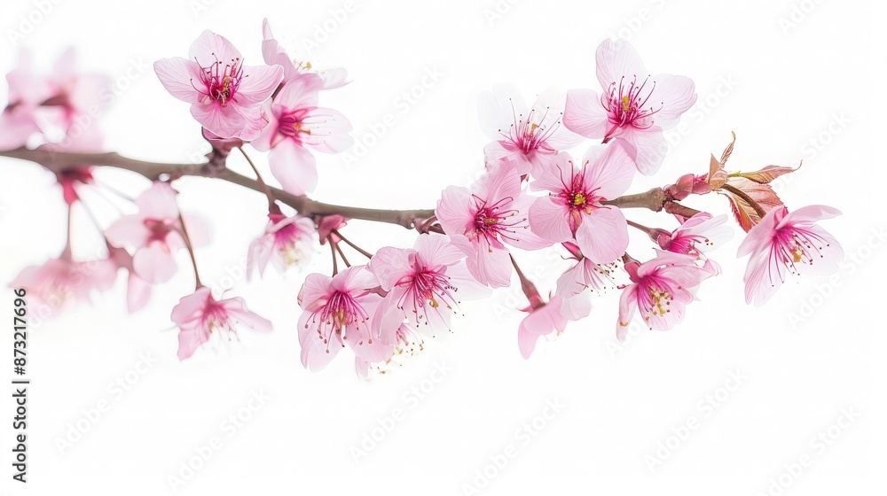 Pink Cherry Blossoms Branch Pink Cherry Blossoms Branch