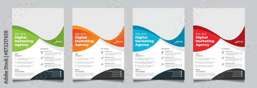 flyer. creative corporate trendy unique business marketing agency flyer magazine leaflet design with abstract geometric shape advertising template print poster