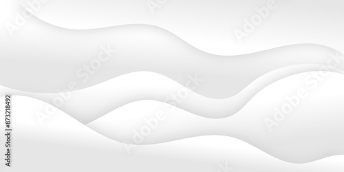 White and light gray abstract wave gradient luxury texture paper wave background. Smooth and clean modern abstract wave curve line banner background design. Vector illustration.