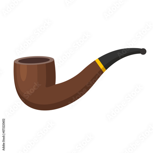 Wooden tobacco pipe for smoking isolated on white background.
