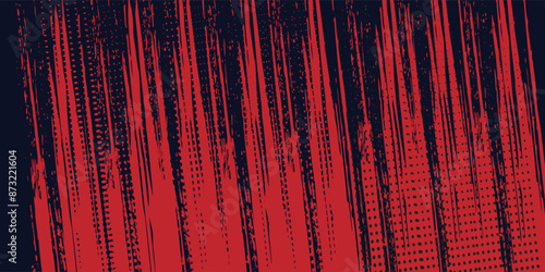 Red halftone dots blue color pattern gradient grunge texture background. Dot pop art comic sport style vector illustration red halftone