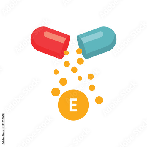 pill with vitamin e like food supplement icon. concept of easy prevention of diseases and human health care. simple flat trend modern graphic tocotrienol