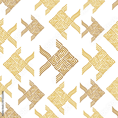 Abstract illustration of Thai carp weave or Japanese carp origami, Vector Seamless pattern design for background, wallpaper, gift wrapping, fabric printing