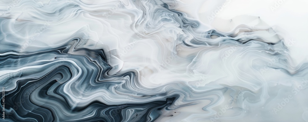 Abstract background of gray and black marble pattern, aerial view. Texture of liquid white ink in water. Abstract background of gray and black marble pattern, aerial view. Texture of liquid white ink in water.