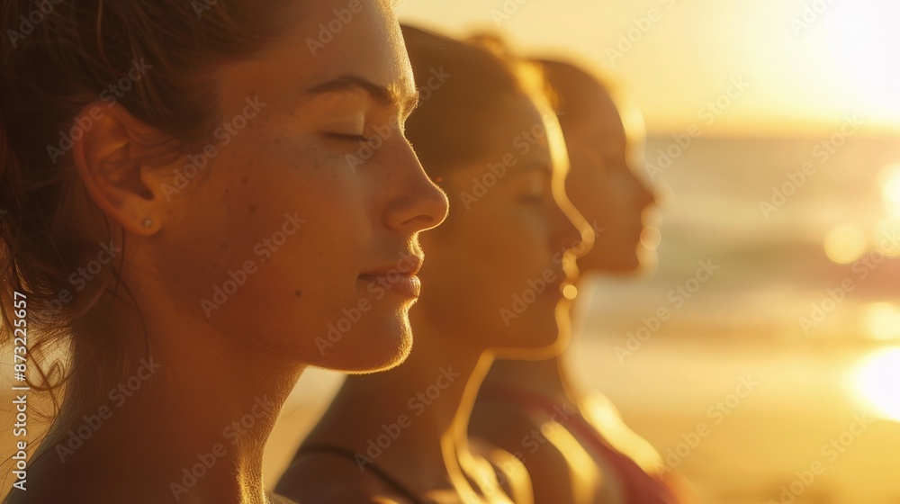 Fototapeta premium Serene Beach Meditation at Sunrise