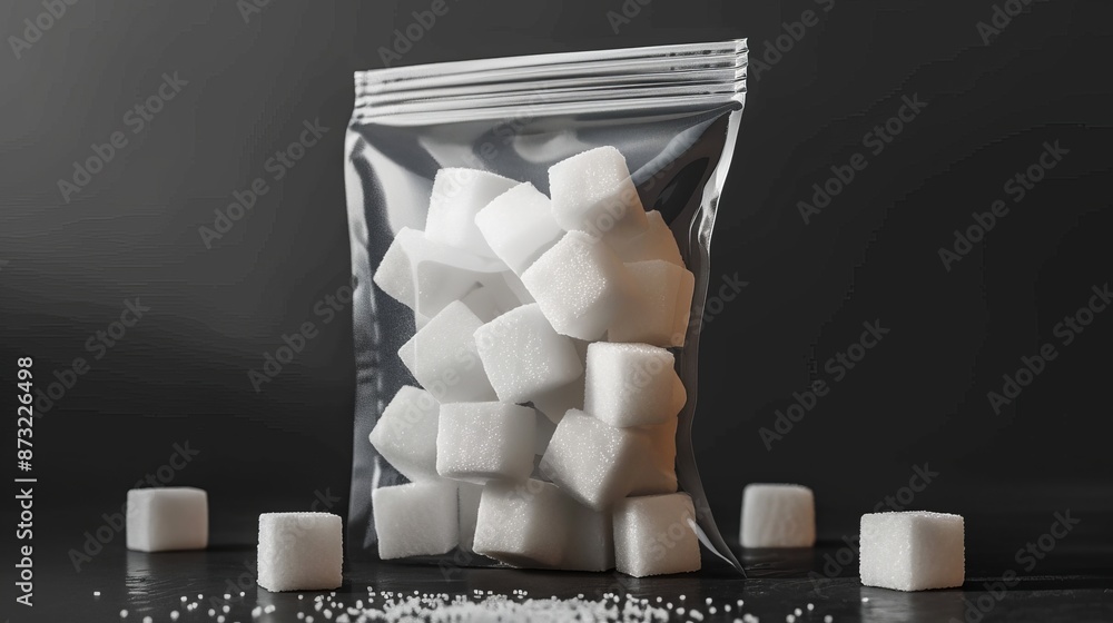 Sugar Packet Texture Isolated on a transparent background is a realistic craft sugar pack ...