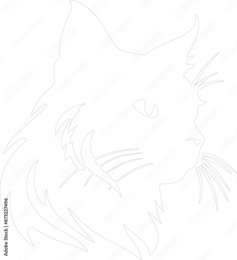 Cymric Cat outline Cymric Cat outline