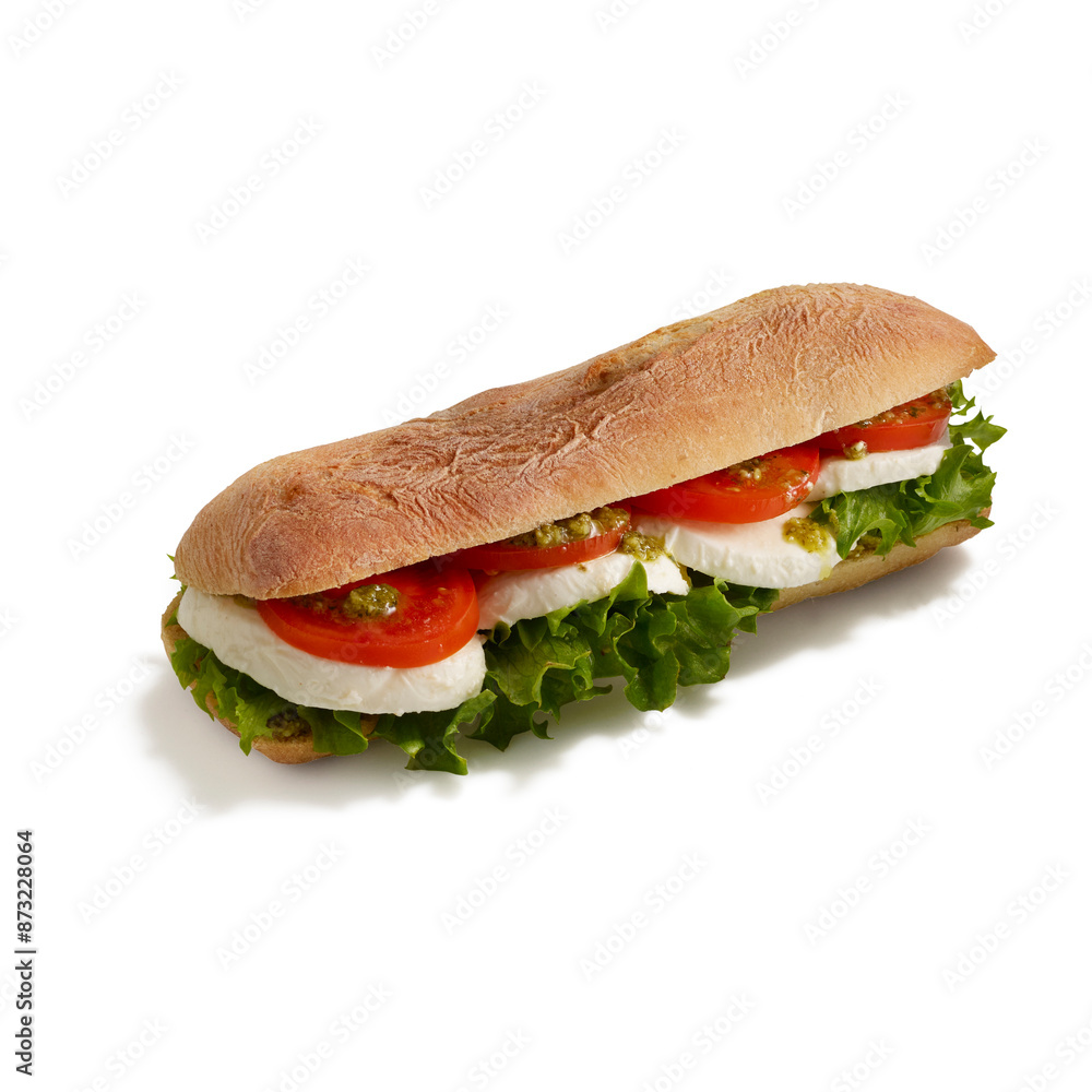 Sandwich isolated on dark background. Sandwich clipping path. Top view. Selective focus and copy space. Sandwich isolated on dark background. Sandwich clipping path. Top view. Selective focus and copy space.