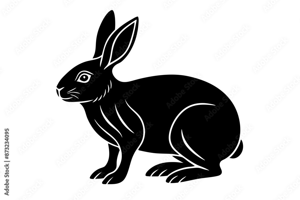 Obraz premium rabbit silhouette vector illustration