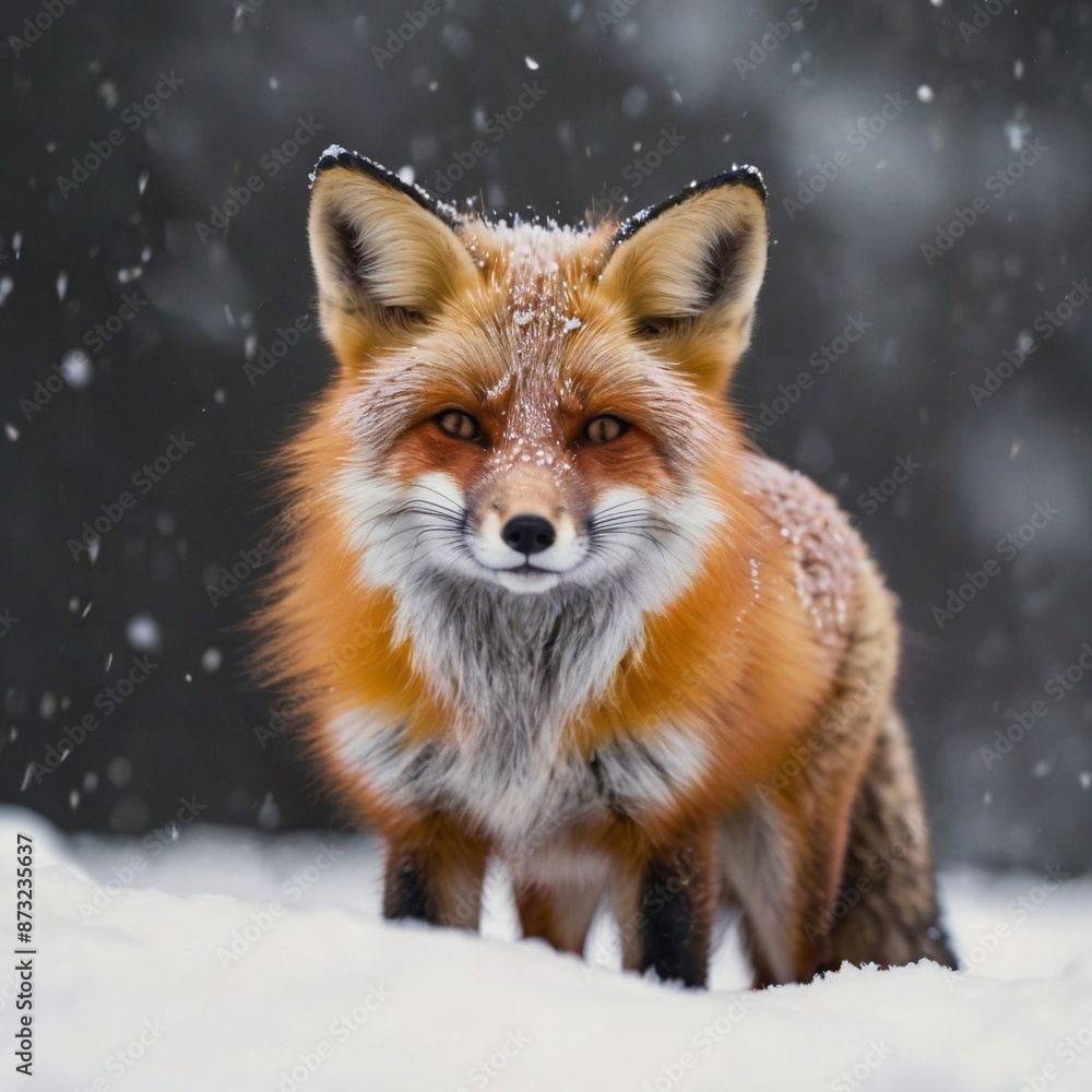 cute snow winter fox cute snow winter fox