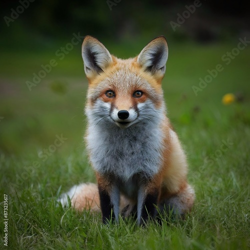 grass orange forest fox