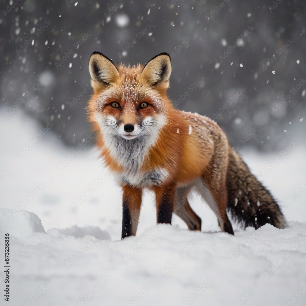 snow winter orange fox snow winter orange fox