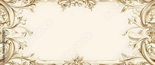 Ornate Victorian Border With Decorative Filigree and Intricate Architectural Elements for Customizable Designs and Backgrounds