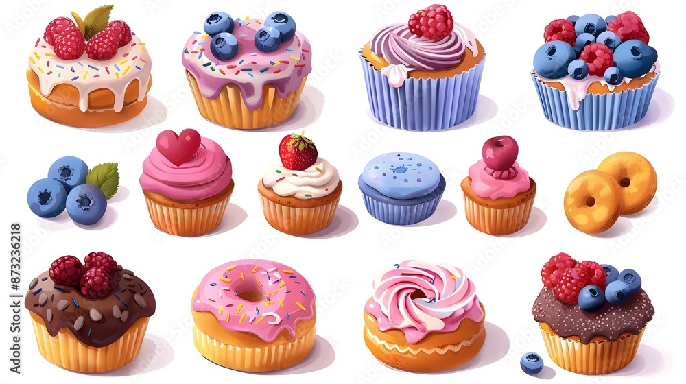 Assorted Delicious Donuts and Cupcakes. Assorted Delicious Donuts and Cupcakes.
