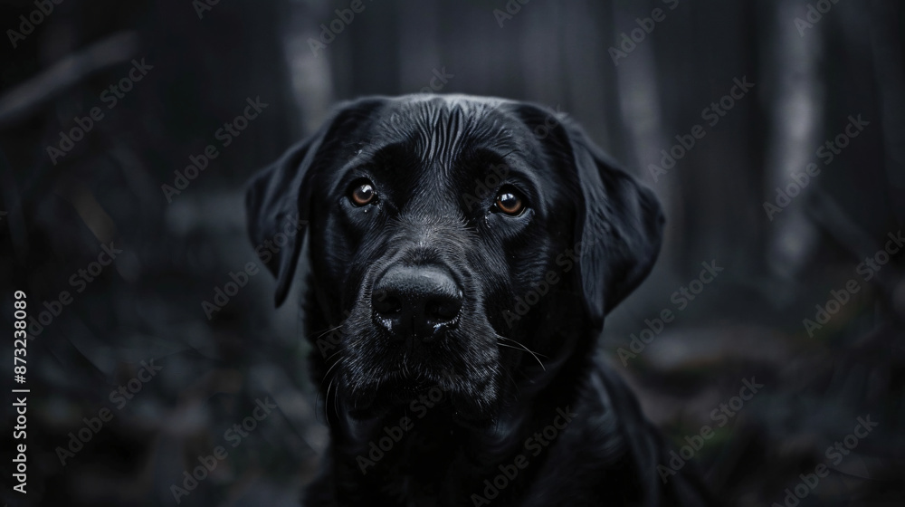 Black Labrador in the dark forest, front view, close-up shot, black background, high resolution photography, high quality photo, high definition, high detail,
Black Labrador in the dark forest, front view, close-up shot, black background, high resolution photography, high quality photo, high definition, high detail,