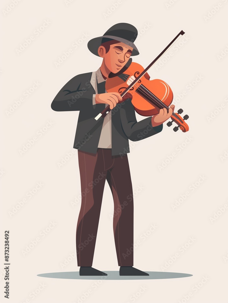 Musician male, Full body character, Vector illustration, Clip art, Arts and Entertainment, isolated on white background Musician male, Full body character, Vector illustration, Clip art, Arts and Entertainment, isolated on white background