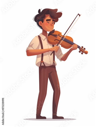 Musician male, Full body character, Vector illustration, Clip art, Arts and Entertainment, isolated on white background 