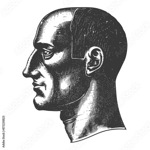 Profile of a Human Head with a Patch