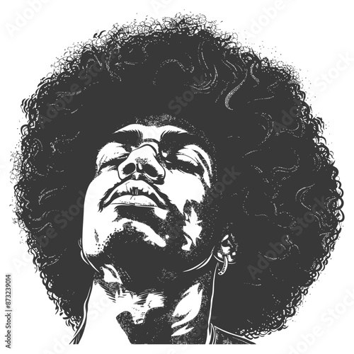 Portrait of a Man with an Afro