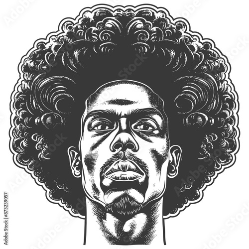 Portrait of a man with an afro