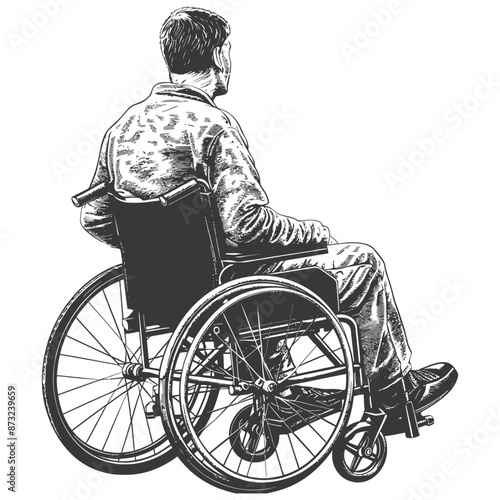 Lonely Man in Wheelchair