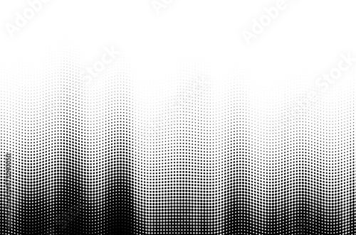 Vector vibrant halftone tonal wavy pattern. Pointillist liquid flow modern background design.