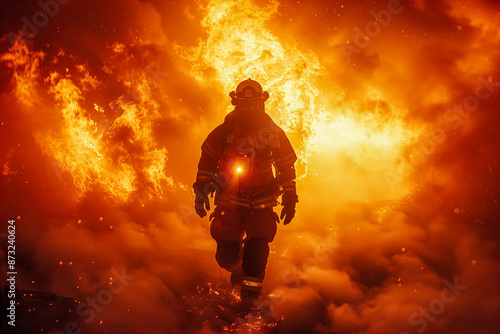 Firefighter during a rescue operation