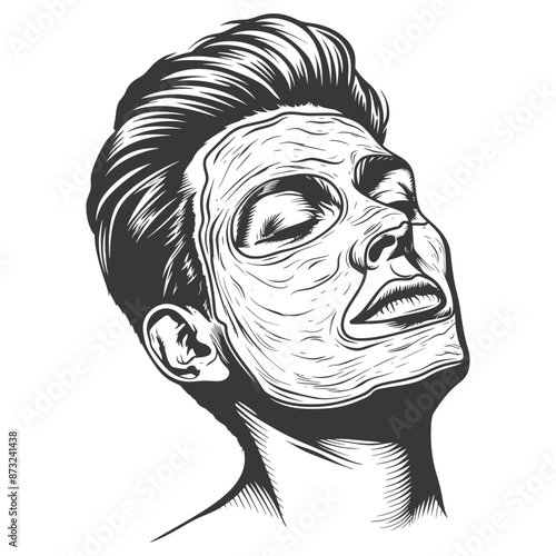 Man with a facial mask on his face