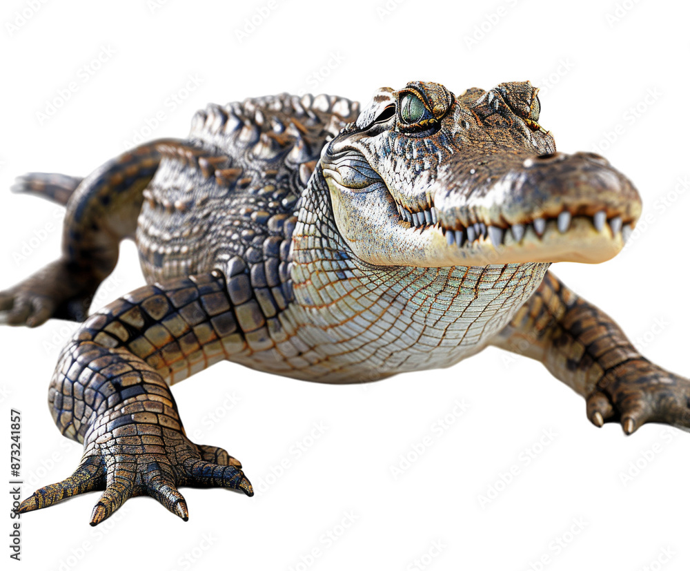 Fototapeta premium Crocodile on white background..