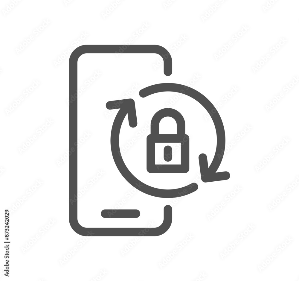 Mobile apps and technology icon outline and linear vector.
Mobile apps and technology icon outline and linear vector.