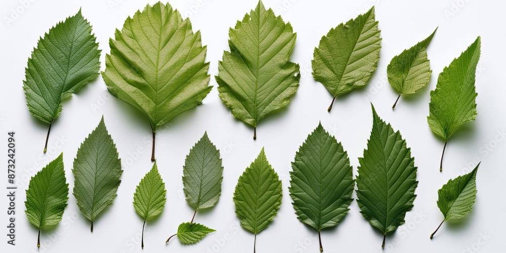 Group of Green Leaves on White Surface Group of Green Leaves on White Surface