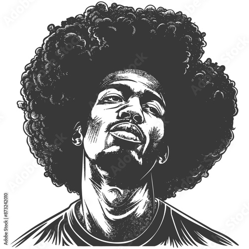 Portrait of a Man with an Afro